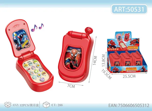 Celular de Juguete Musical con Tapa Spider-Man