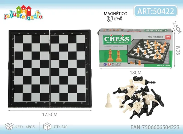 Juego de ajedrez magnético plegable