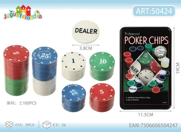 Set de fichas de póker 100 piezas