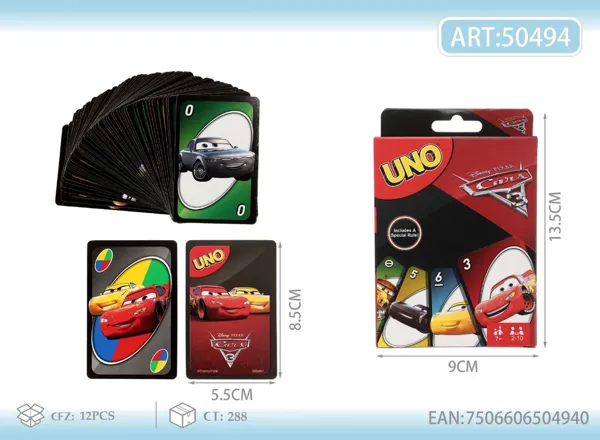 Juego de cartas UNO Cars 3