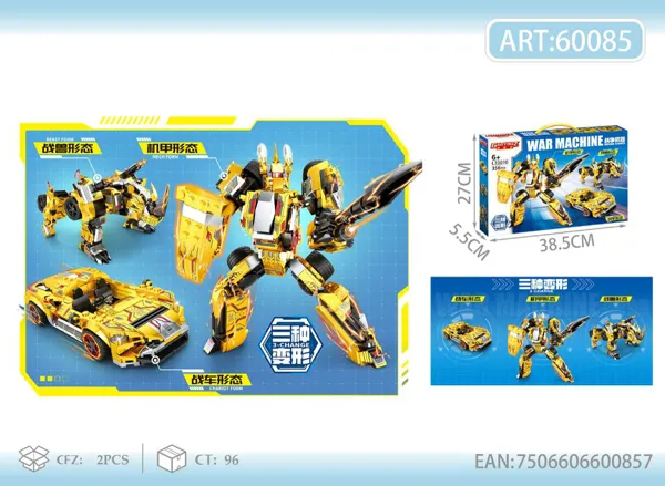 Bloques Mecha Auto Deportivo y Dinosaurio 3 en 1