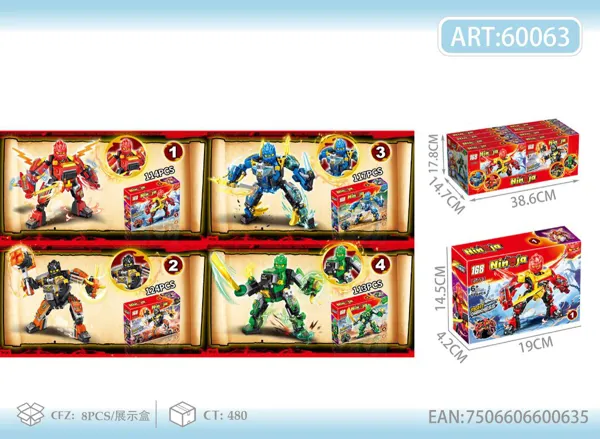 Bloques Ninja Mecha (4 modelos)