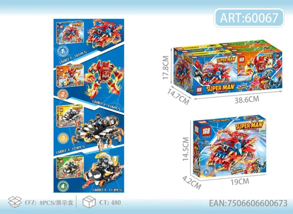 Bloques Spider-Man Mutación Mecha 4 en 1