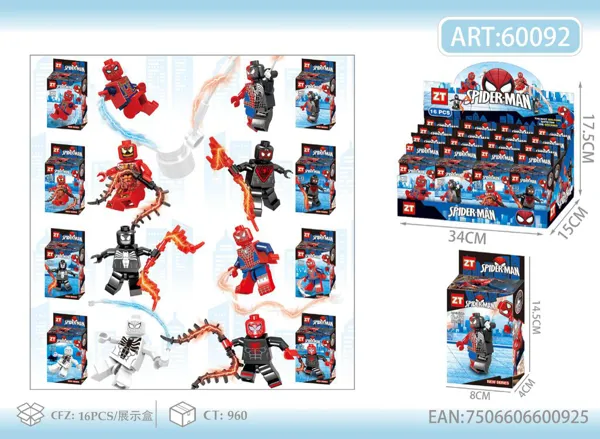 Bloques armables de Spider-Man (8 modelos, caja de exhibición)
