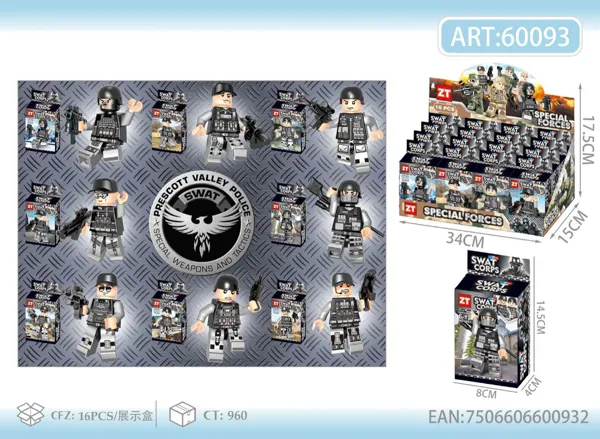 Bloques armables de fuerzas especiales SWAT (8 modelos, caja de exhibición)