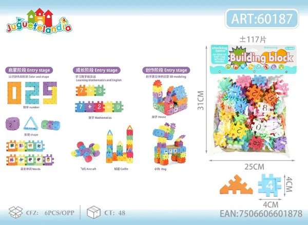 Bloques armables para armar casas (aprox. 117 piezas, 285 g)