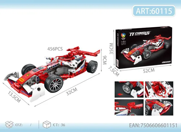 Bloques técnicos para armar auto de carreras de fricción