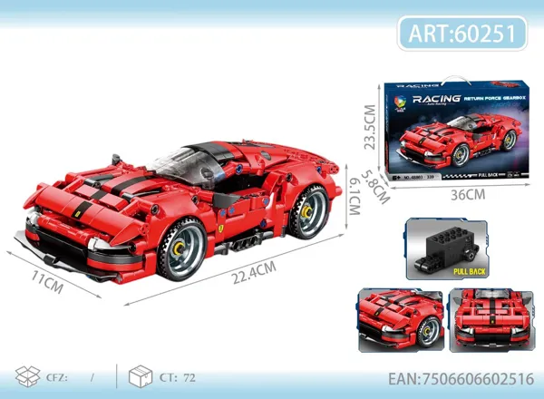 Bloques Carro Deportivo a Fricción Rojo