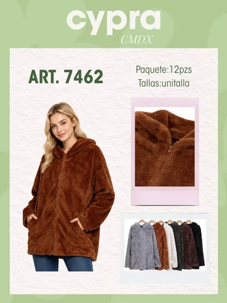 Sudadera de peluche con capucha y cierre