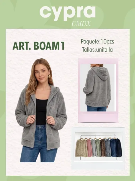 Sudadera de peluche con cierre y capucha