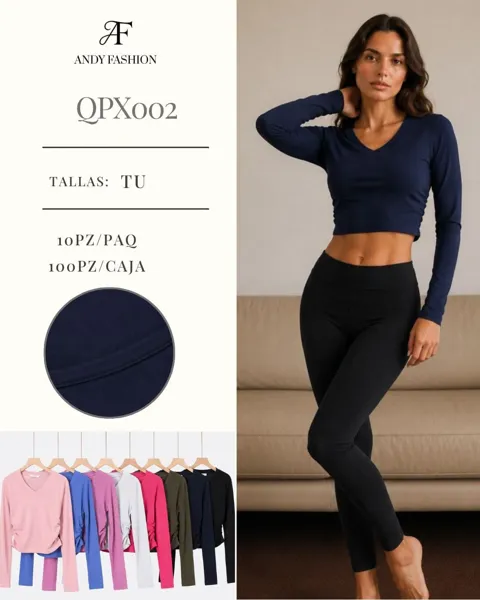 Crop top de manga larga