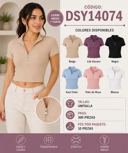 Blusa con cierre medio