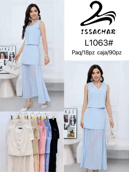 Conjunto de chaleco y falda