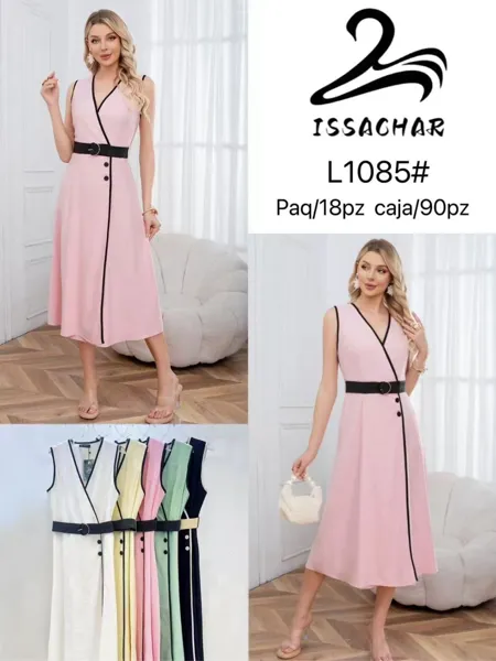 Vestido tipo wrap con cinturón