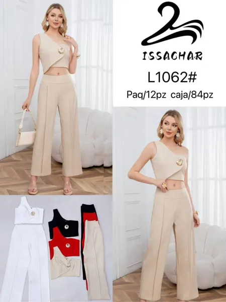 Conjunto de top asimétrico y pantalón