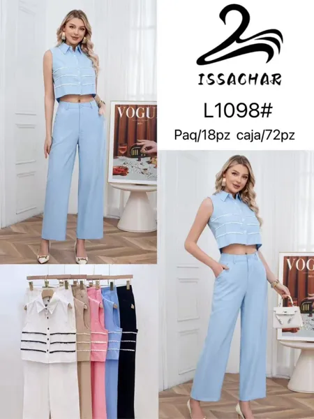Conjunto de top sin mangas y pantalón