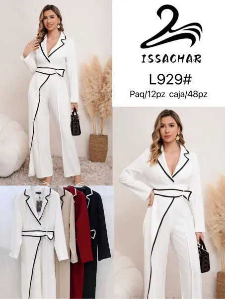 Jumpsuit con solapa y lazo