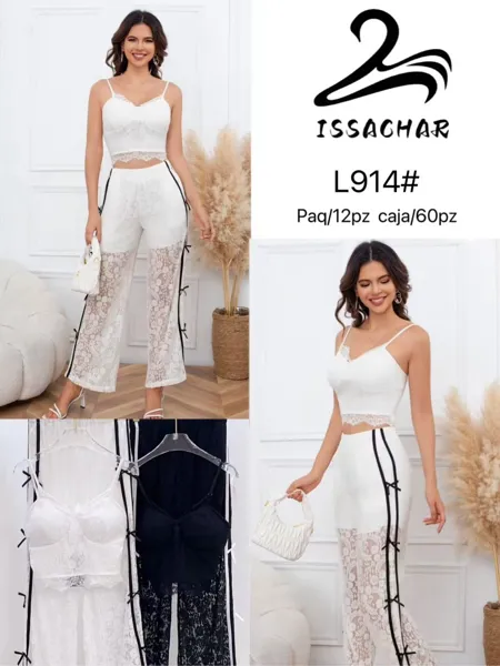Conjunto de encaje con tiras