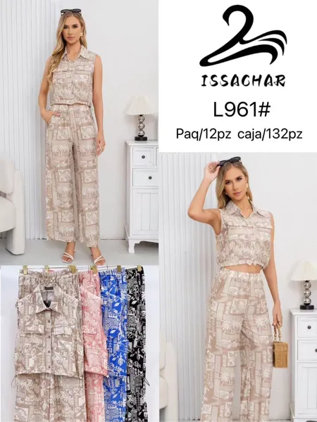 Conjunto de top sin mangas y pantalón