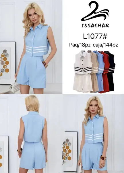 Conjunto de top sin mangas y shorts