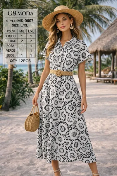 Vestido largo con estampado floral