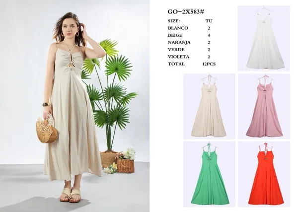 Vestido largo con tirantes