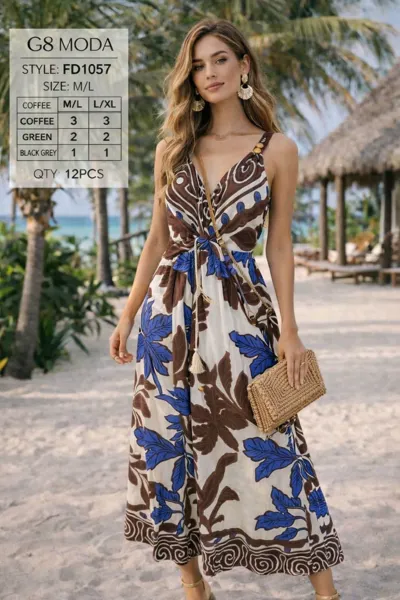 Vestido largo con estampado floral