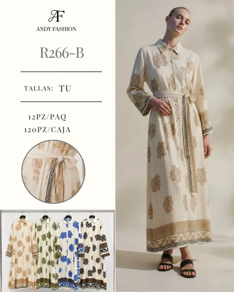 Vestido camisero estampado con cinturón