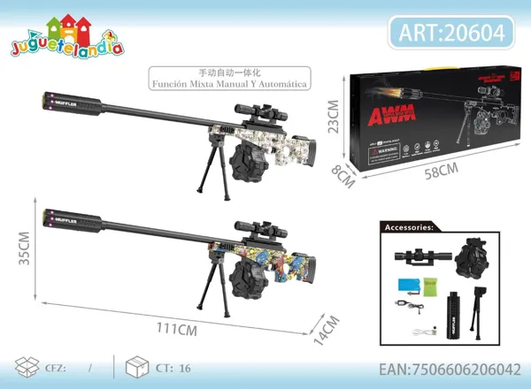 Pistola de agua eléctrica AWM (disparo automático y manual)