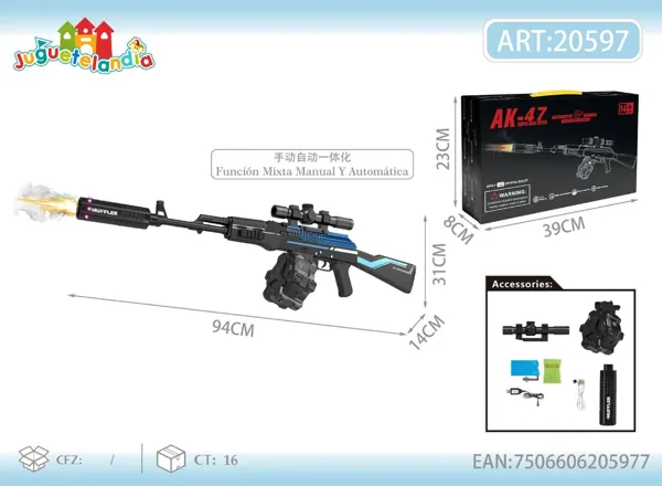 Pistola de agua eléctrica AK-47 (disparo automático y manual)