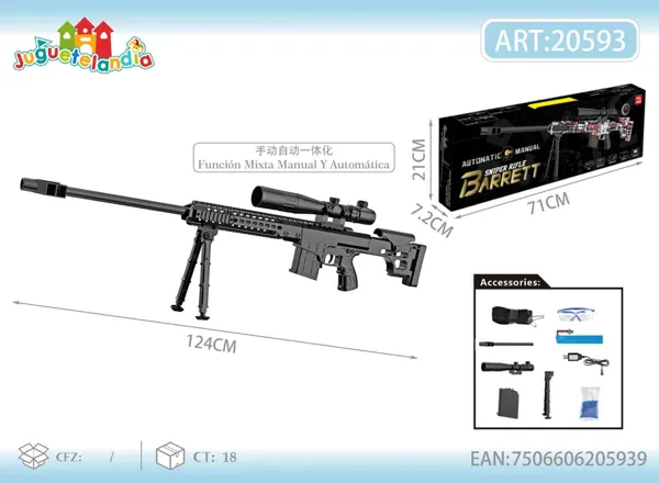Pistola de agua eléctrica Barrett 124cm (disparo automático)