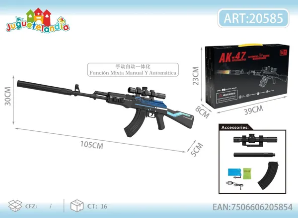 Pistola de agua eléctrica AK-47 (disparo automático y manual)