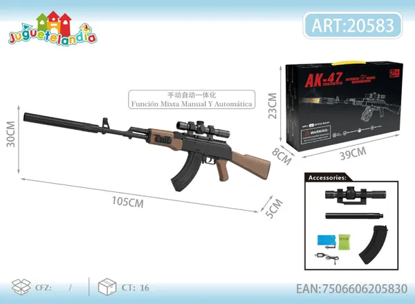 Pistola de agua eléctrica AK-47 (disparo automático y manual)