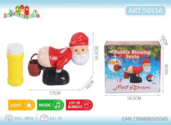 Santa Claus lanzaburbujas con luz y música