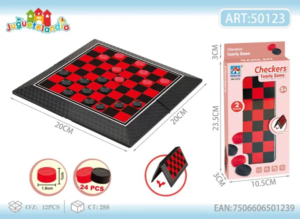 Juego de mesa de damas plegable con tablero magnético
