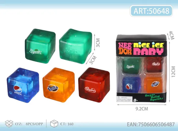 Mini cubos antiestrés de refrescos Nice Ice Baby (squishy, 3 cm)