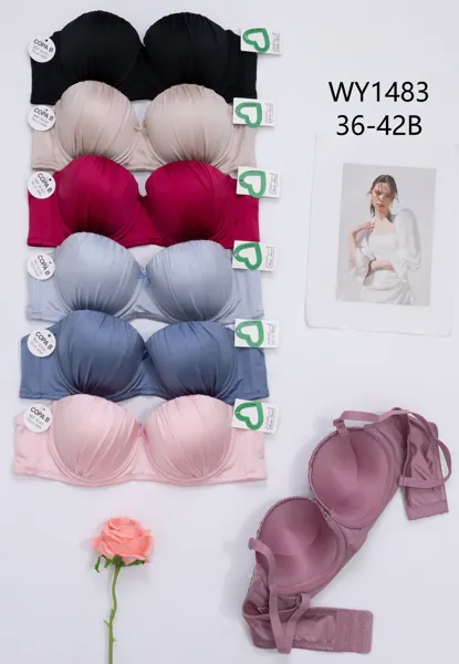 Brasier strapless multiposición push-up sin tirantes, copa B (paquete surtido)