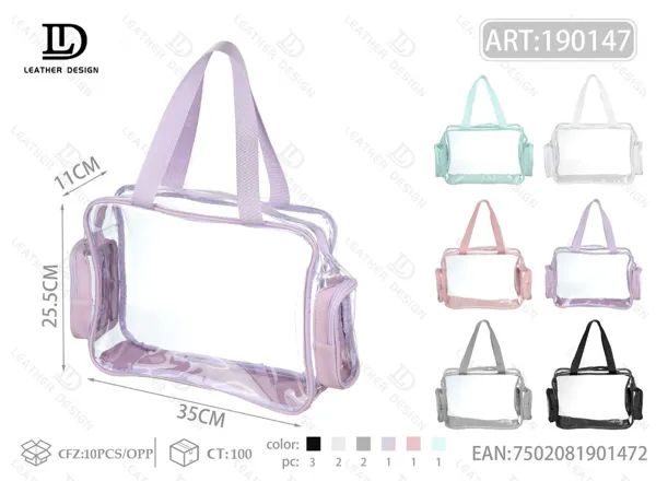 Bolso transparente de mano tipo gelatina para dama