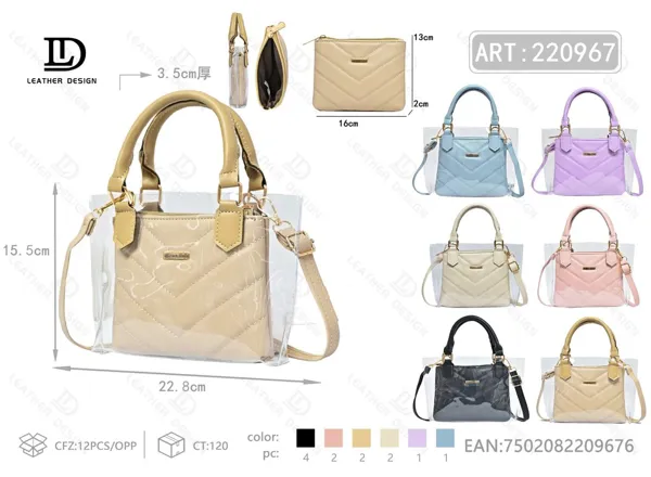 Bolso transparente de mano con estampado de serpiente tipo gelatina (2 piezas)