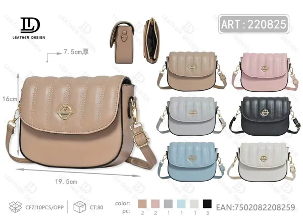 Bolso tipo bandolera con solapa y borde redondo para dama