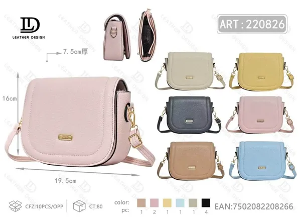 Bolso tipo bandolera con solapa y borde redondo para dama