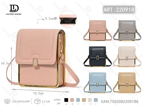 Bolso para celular con solapa y broche oculto tipo bandolera para dama