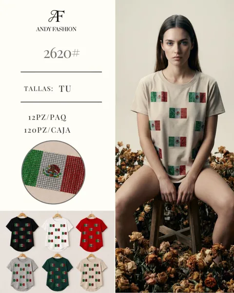 Playera con estampado de bandera