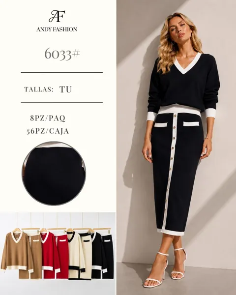 Conjunto de suéter y falda