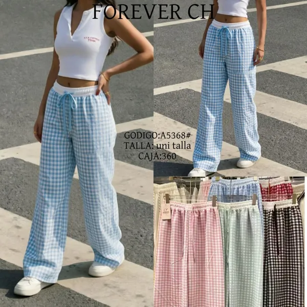 Pantalón de cuadros con jareta