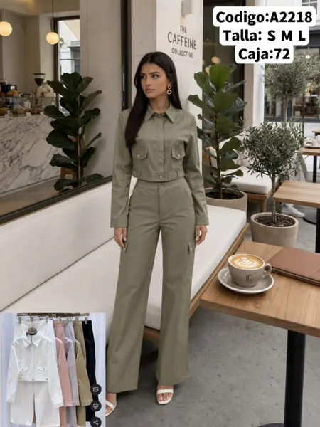 Conjunto de chaqueta y pantalón cargo