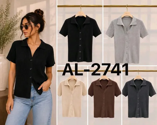 Blusa de punto con botones
