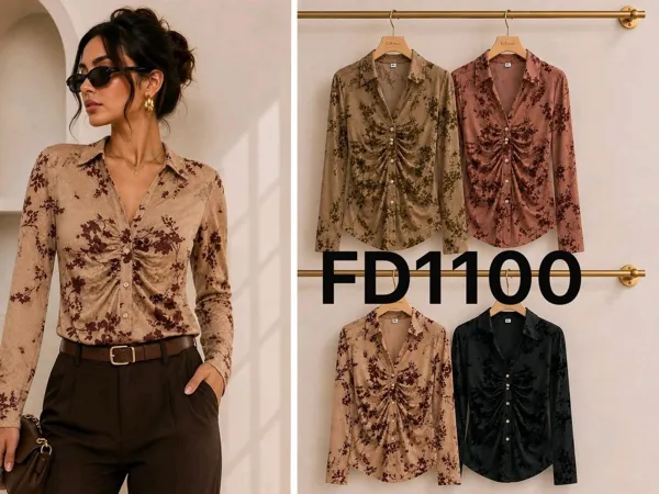 Blusa con botones y detalle fruncido
