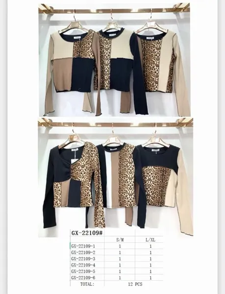 Blusa manga larga de paneles