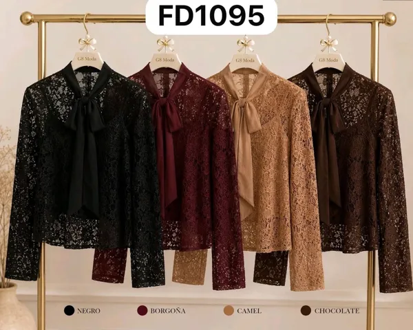 Blusa de encaje con lazo